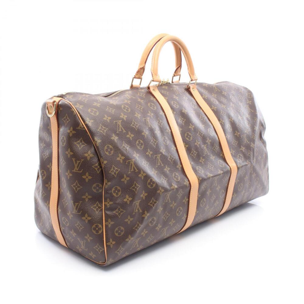 Louis Vuitton leather Monogram canvas Keepall Bandouliere bag brown Boston Brown